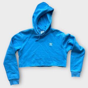 Adidas NWOT Cropped Blue Hoodie w/ Distressed Edge - women's small